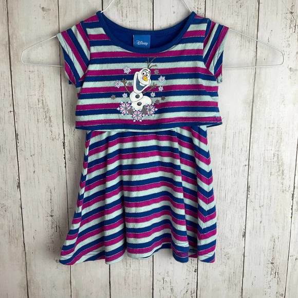 Disney Other - Disney Frozen 18m Olaf Striped Dress Overlay
